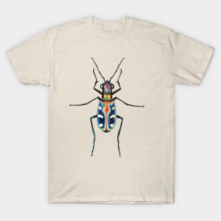 Six-Spotter Tiger Beetle Art T-Shirt